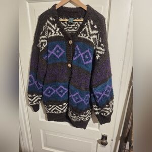 Vintage, Wool Grandpa Style Women's Cardigan